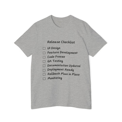 Software Release Checklist Dev Humor T Shirt | SDLC Meme Tees | Usha Creations