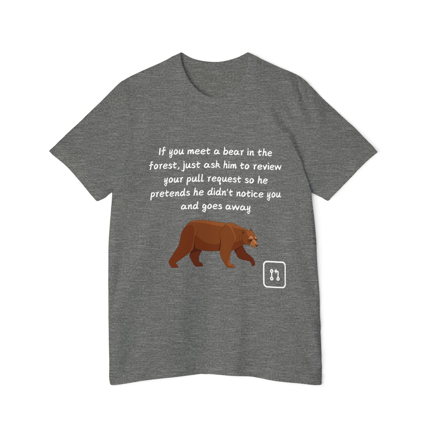 Bear Pull Request Review Developer Humor T Shirt | Coding Wildlife Meme Tees | Usha Creations