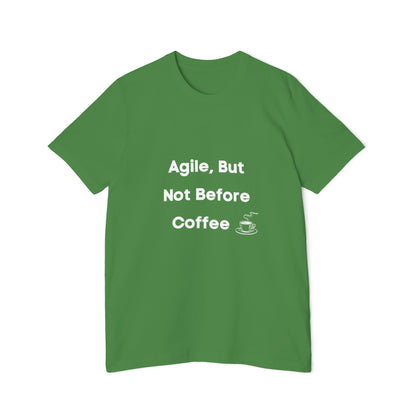 Agile, But Not Before Coffee | Funny Developer T-Shirt for Techies | Usha Creations