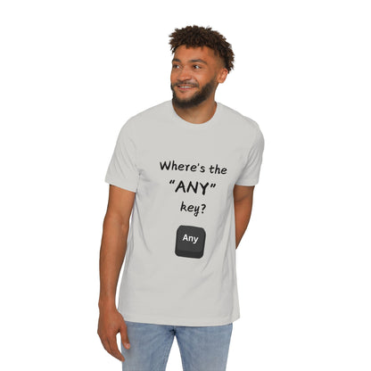 Any Key Confusion Tech Support Humor T Shirt | IT Helpdesk Meme Tees | Usha Creations