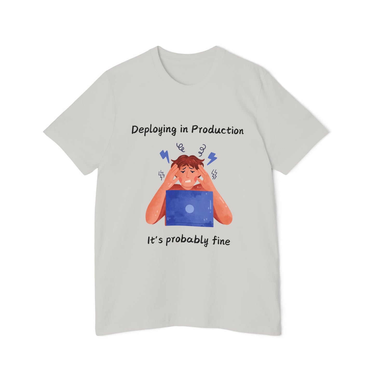 Production Deployment Stress Developer Humor T Shirt | DevOps Meme Tees | Usha Creations