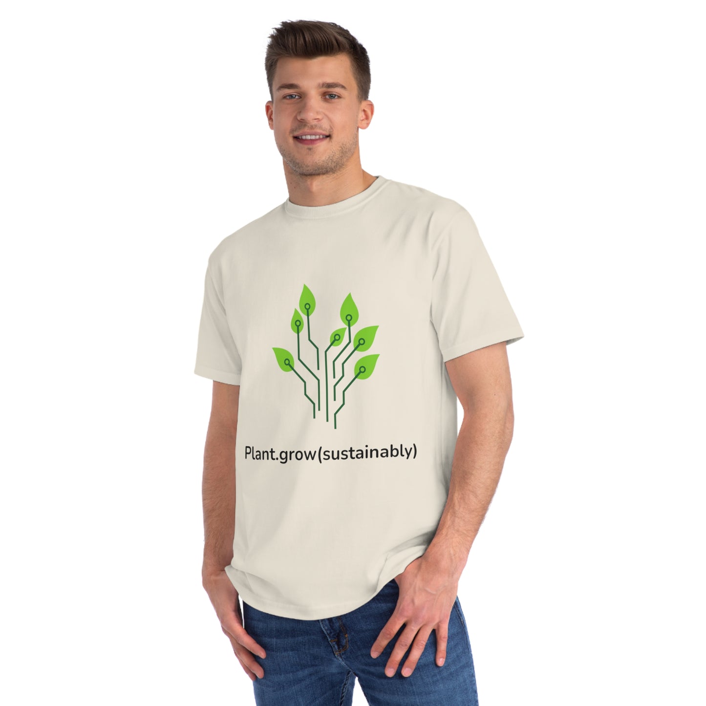 Plant.grow(sustainably) Eco Dev Tee | Green Code Shirt | Usha Creations