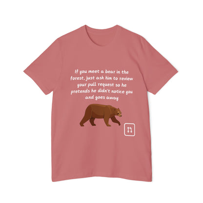 Bear Pull Request Review Developer Humor T Shirt | Coding Wildlife Meme Tees | Usha Creations