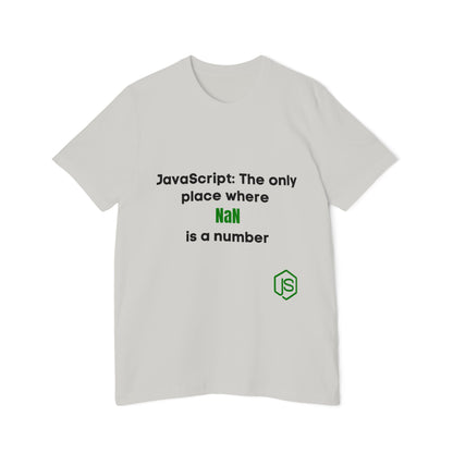 JavaScript: The Only Place Where NaN is a Number | Funny Coding T-Shirt for Developers | Usha Creations