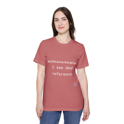 NullPointerException: I See Dead References | Java Developer T-Shirt | Funny Coding Shirt | Usha Creations