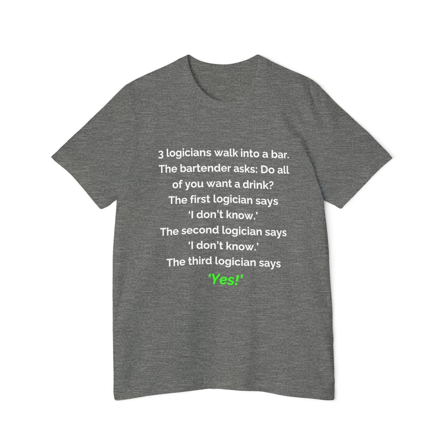 3 Logicians Walk into a Bar | Funny Logic Puzzle T-Shirt for Developers | Usha Creations