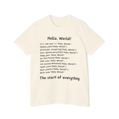 Hello World Multi-Language Programmer T Shirt | Coding Basics Meme Tees | Usha Creations