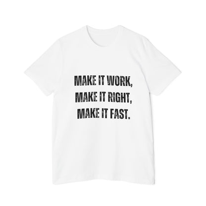 Make It Work, Make It Right, Make It Fast | Inspirational Developer T-Shirt | Programmer Quote Tee | Usha Creations