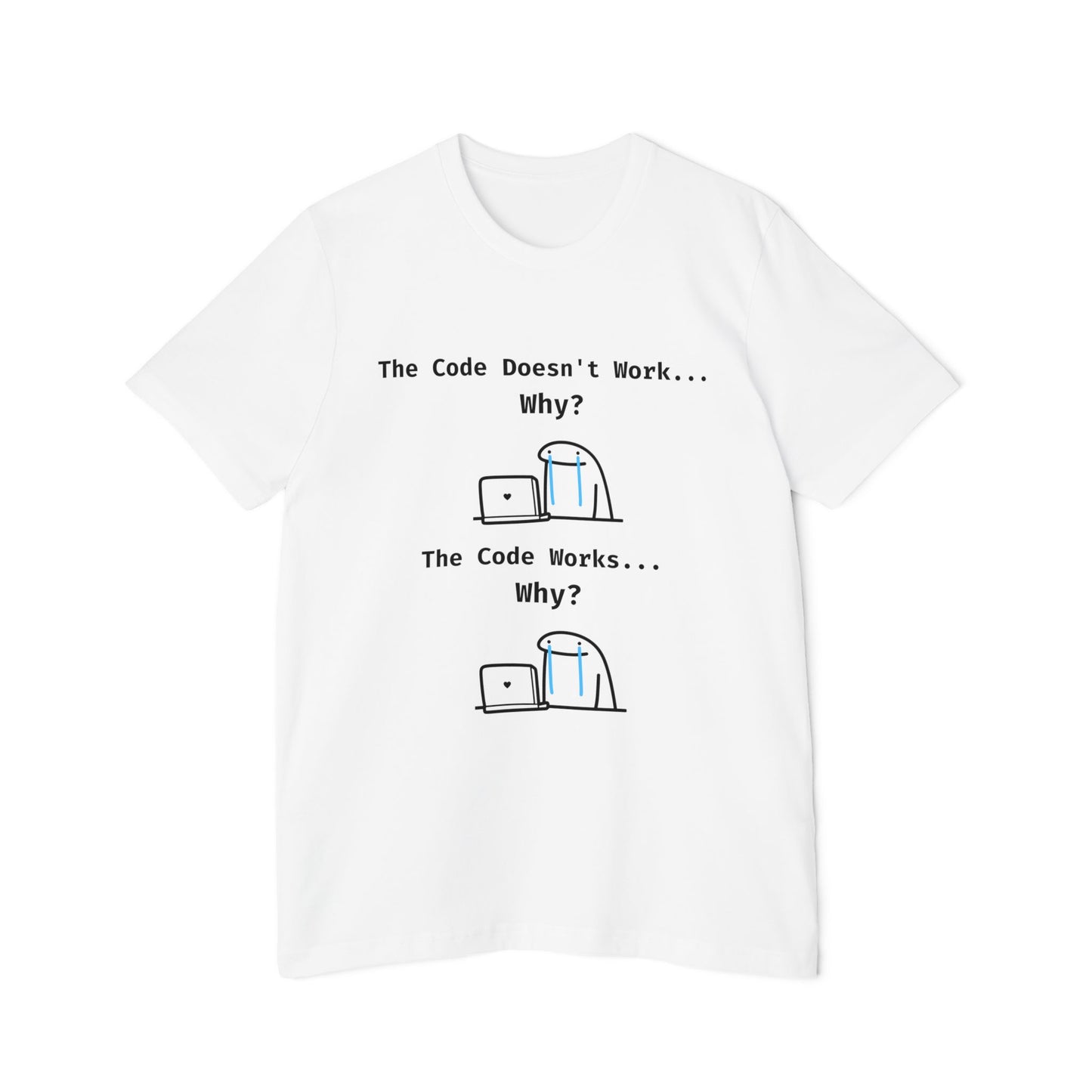 Developer Emotion Rollercoaster Debugging Humor T Shirt | Coding Life Meme Tees | Usha Creations