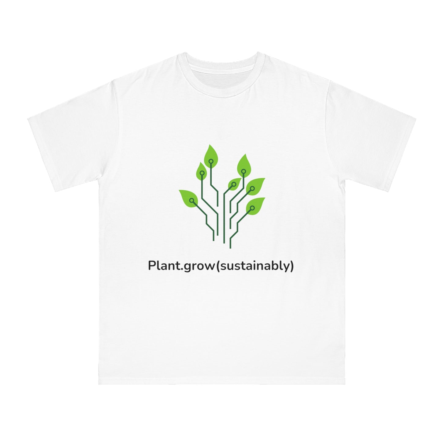 Plant.grow(sustainably) Eco Dev Tee | Green Code Shirt | Usha Creations