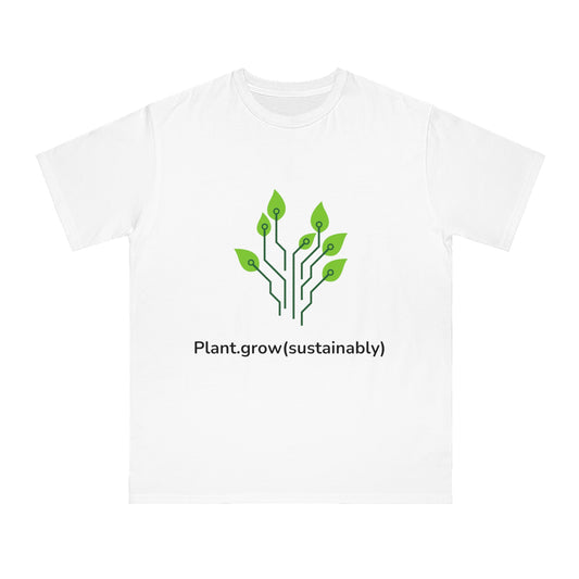 Plant.grow(sustainably) Eco Dev Tee | Green Code Shirt | Usha Creations