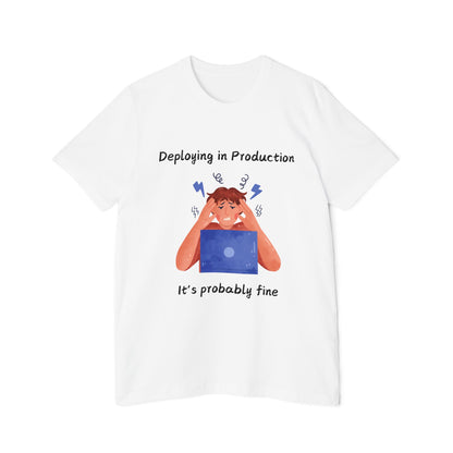 Production Deployment Stress Developer Humor T Shirt | DevOps Meme Tees | Usha Creations