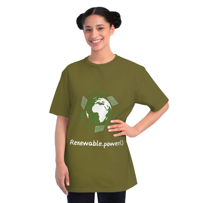 Renewable.power() Green Tech Tee | Eco Energy Coder Shirt | Usha Creations