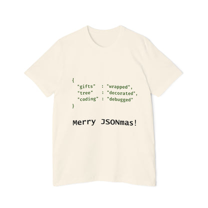 Merry JSONmas Developer T-Shirt | Funny JSON Christmas Gift 2024 | JavaScript Holiday Present | Usha Creations