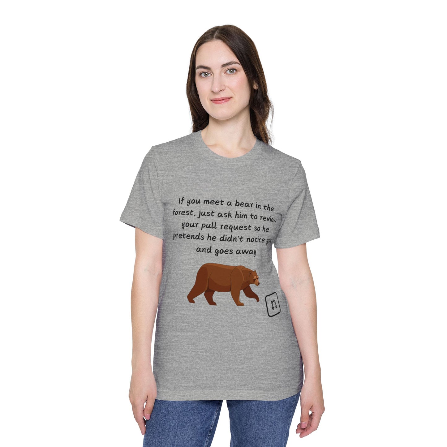 Bear Pull Request Review Developer Humor T Shirt | Coding Wildlife Meme Tees | Usha Creations