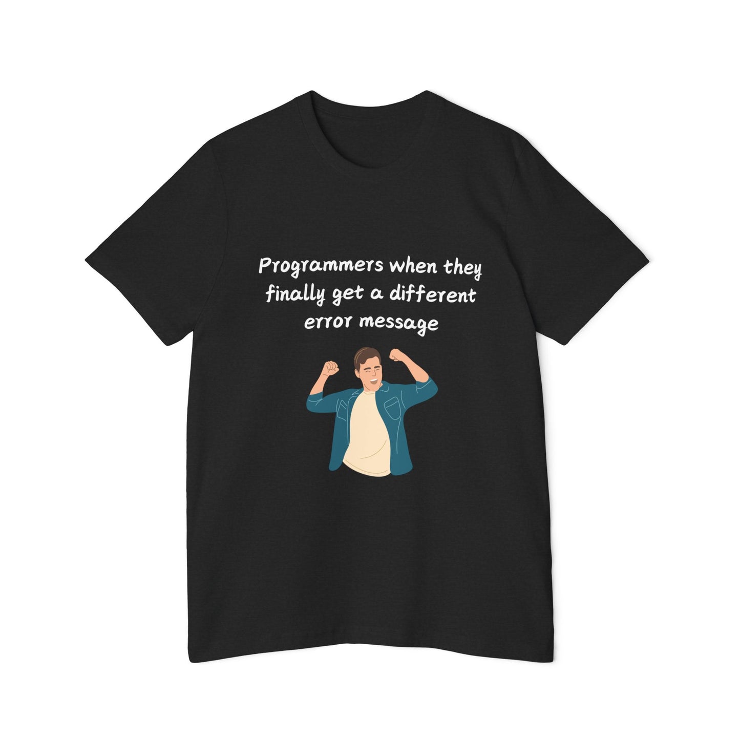 Programmer New Error Celebration Humor T Shirt | Debugging Victory Meme Tees | Usha Creations