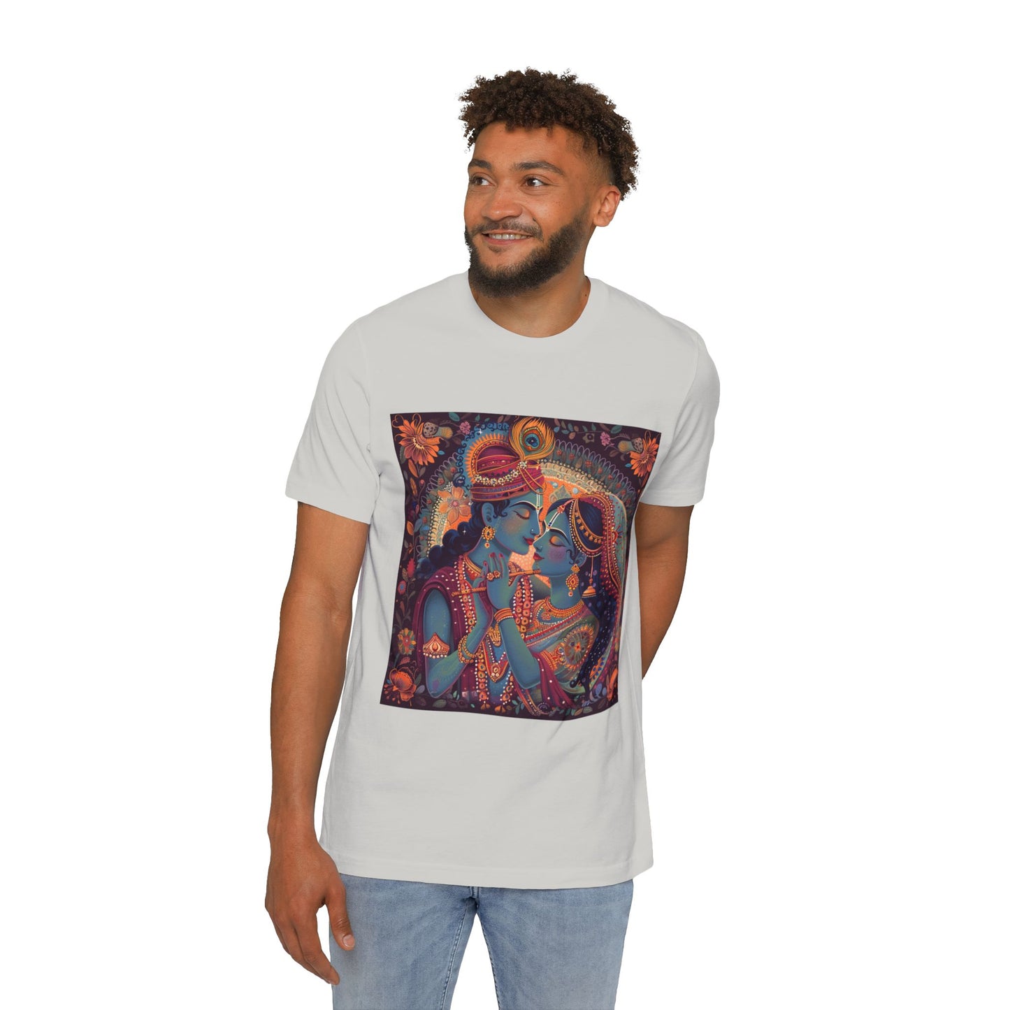 Divine Love Radha Krishna T-Shirt | Spiritual Design