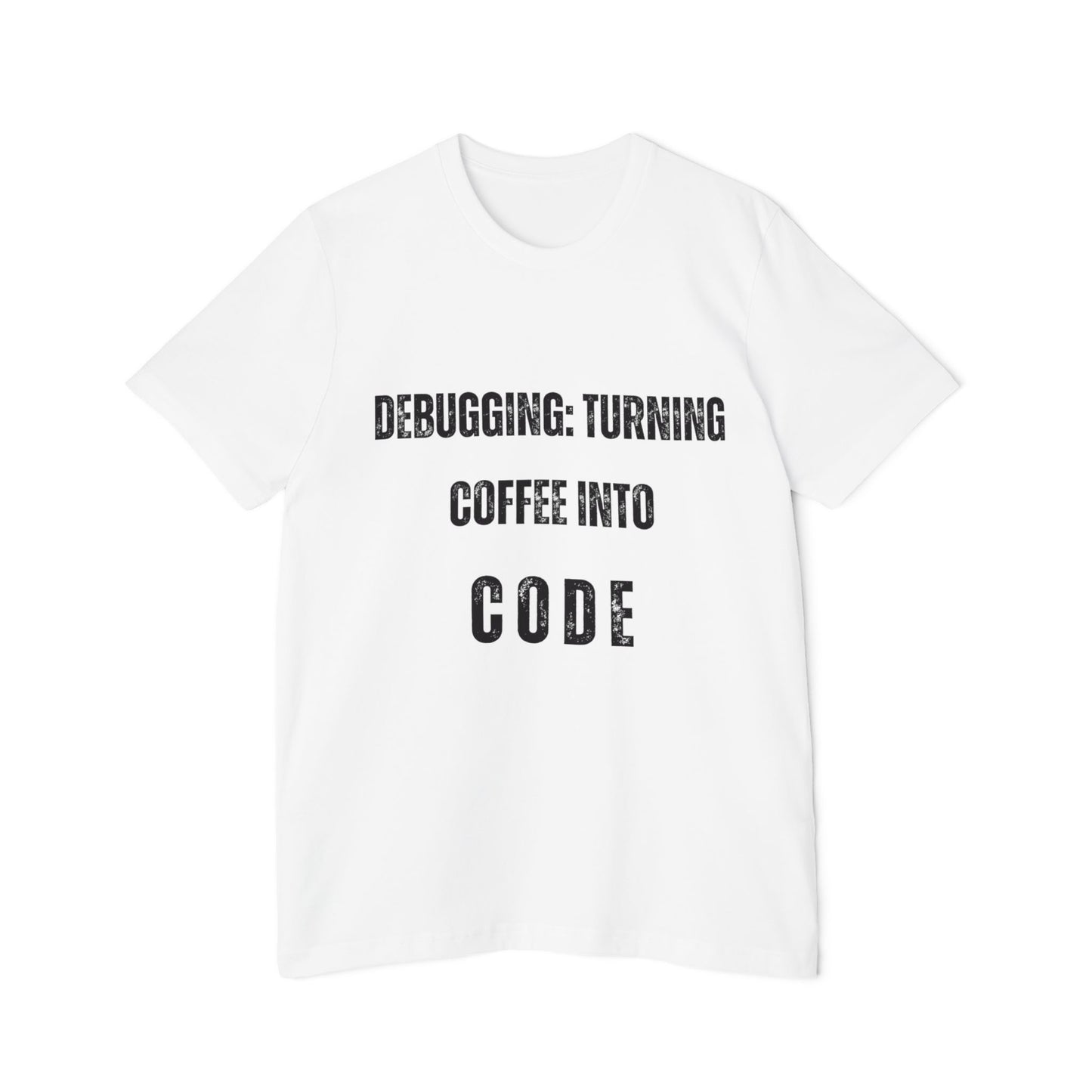 Debugging: Turning Coffee Into Code T-Shirt - Funny Programmer Tee