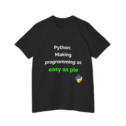 Python: Making Programming as Easy as Pie | Funny Python Developer T-Shirt | Usha Creations