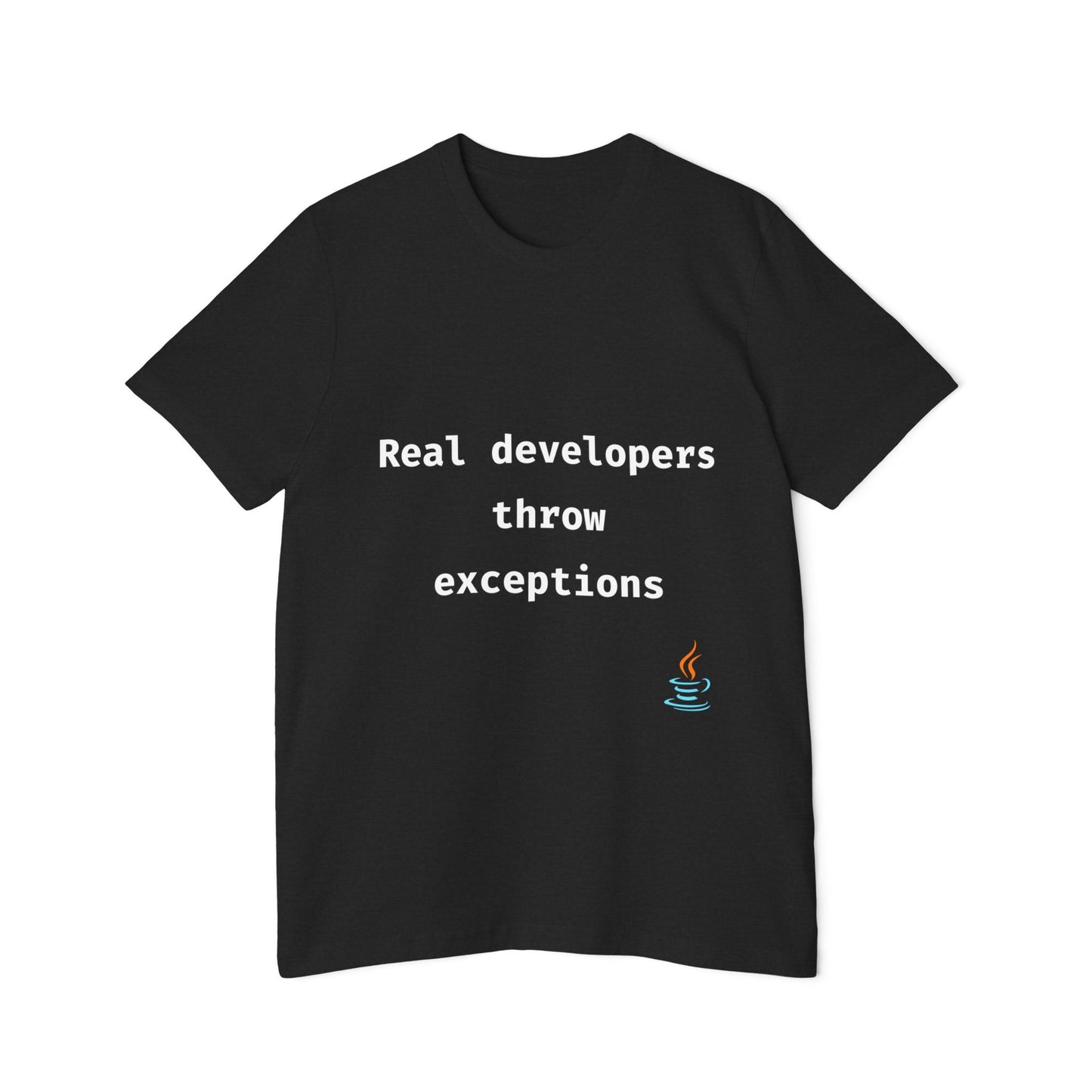 Real Developers Throw Exceptions | Java Developer T-Shirt | Funny Coding Shirt | Usha Creations