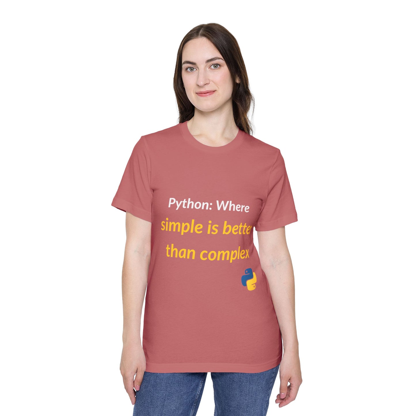 Python: Where Simple Is Better Than Complex | Funny Python Programming T-Shirt | Usha Creations