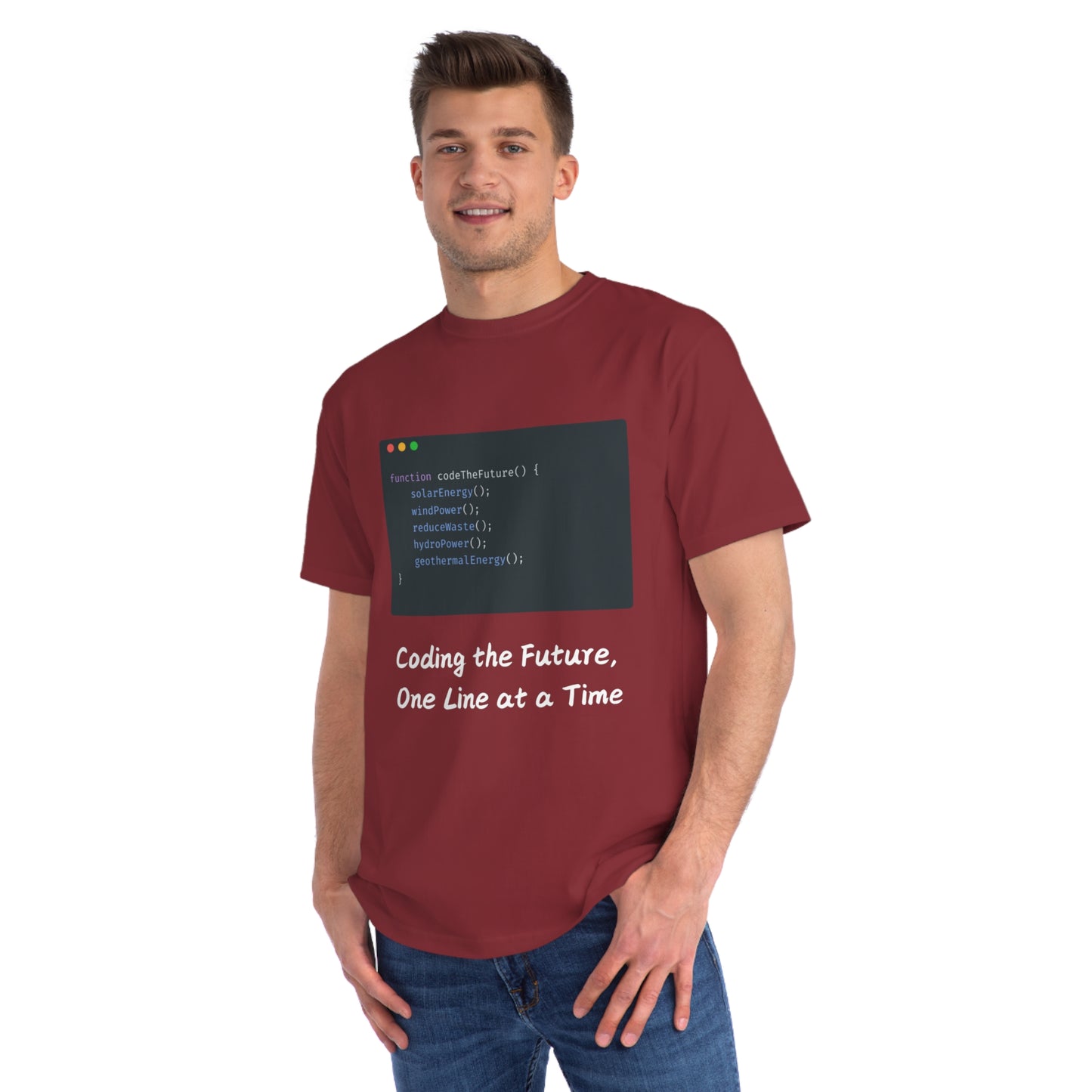 Code the Future Eco Dev Tee | Green Energy Coder Shirt | Usha Creations