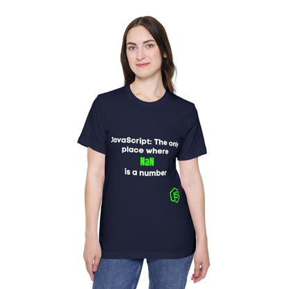 JavaScript: The Only Place Where NaN is a Number | Funny Coding T-Shirt for Developers | Usha Creations