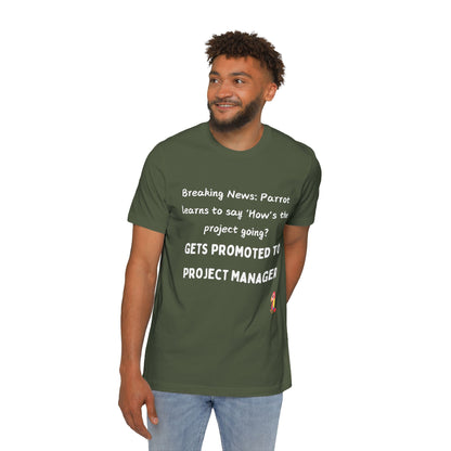 PM Parrot T-Shirt | Project Manager Pattern 2024 | Programming Status Humor | Usha Creations