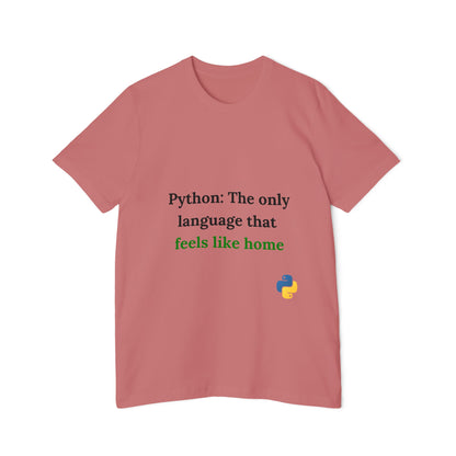 Python: The Only Language That Feels Like Home | Funny Python Developer T-Shirt | Usha Creations