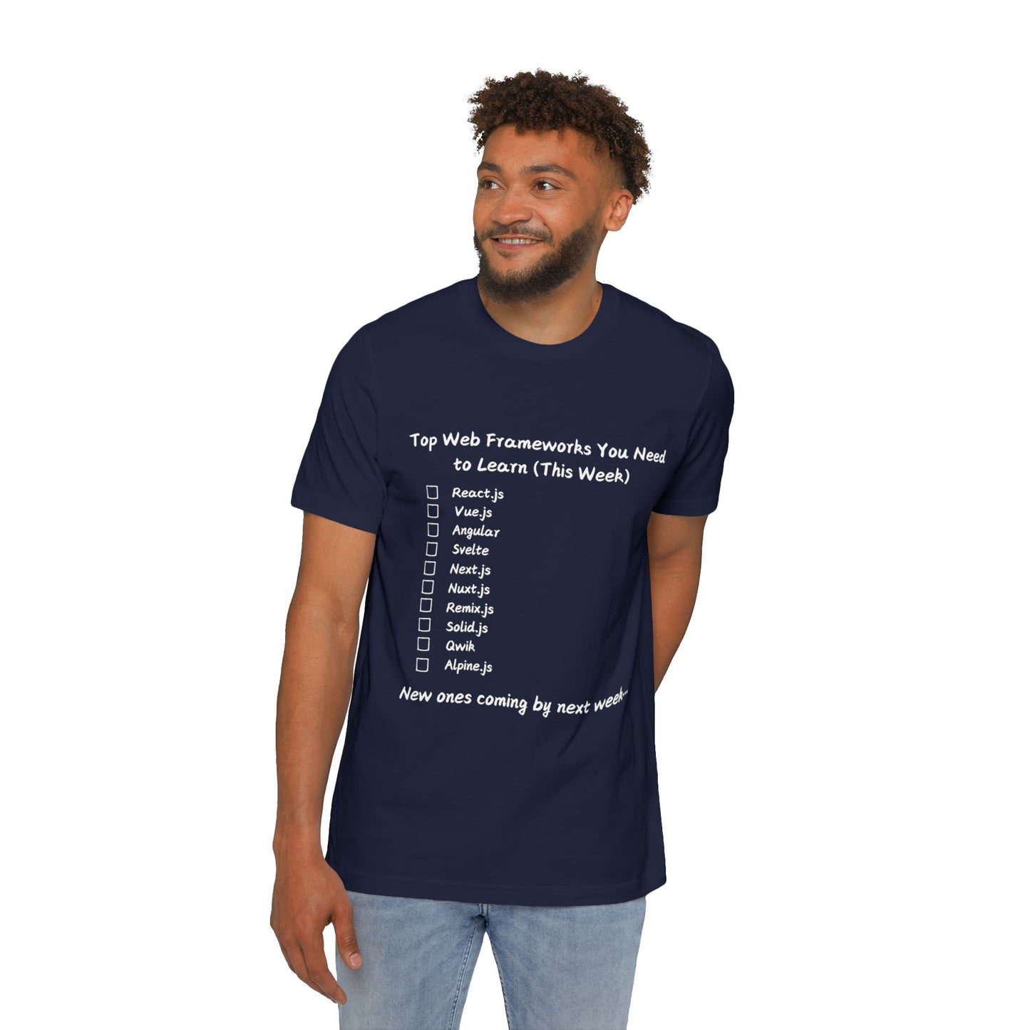 Endless Web Frameworks Developer Humor T Shirt | Frontend Meme Tees | Usha Creations