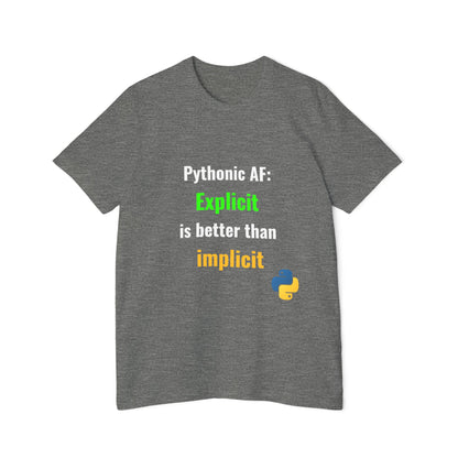 Pythonic AF: Explicit Is Better Than Implicit | Funny Python Developer T-Shirt | Usha Creations