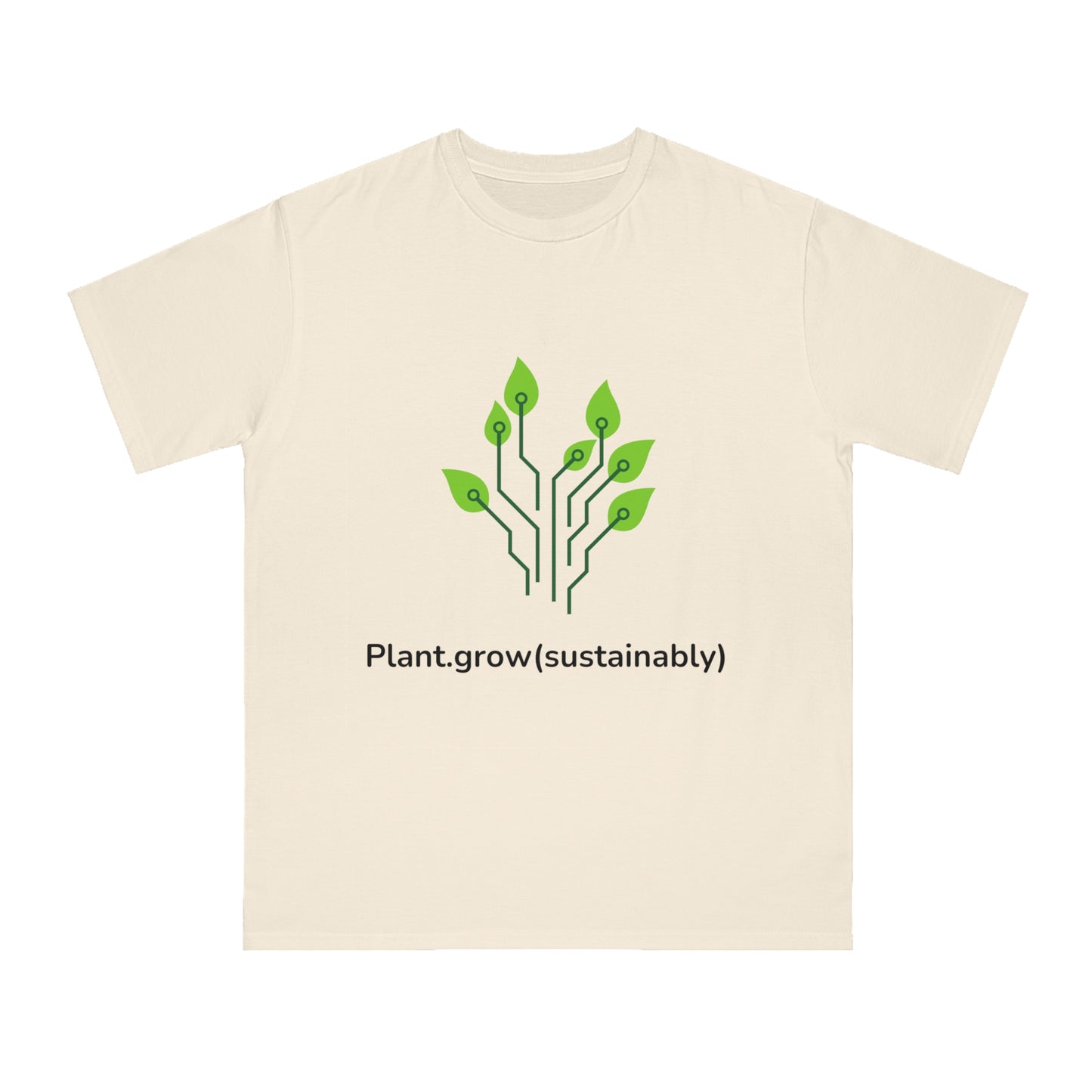 Plant.grow(sustainably) Eco Dev Tee | Green Code Shirt | Usha Creations