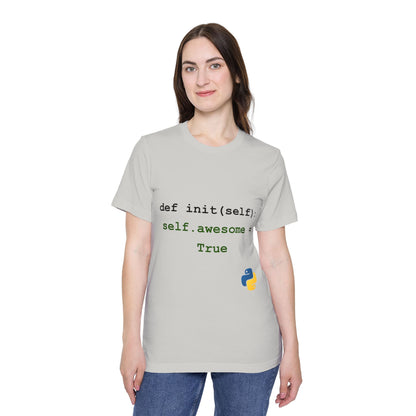 def init(self): self.awesome = True | Funny Python Coding T-Shirt | Usha Creations