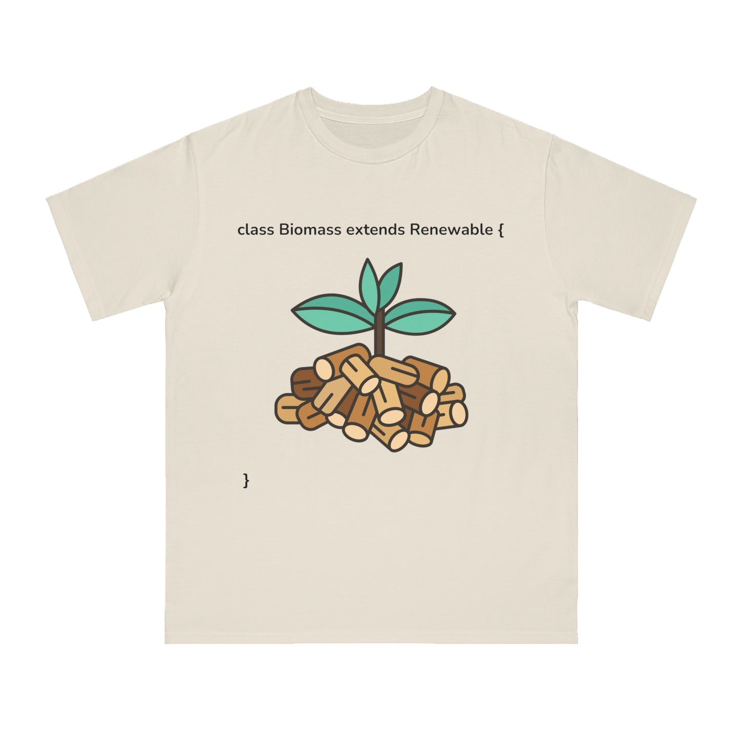 Biomass extends Renewable Tee | Green Code Energy Shirt | Usha Creations