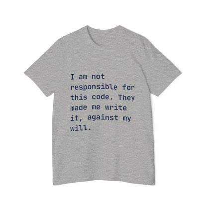 Code Under Duress T-Shirt | Developer Disclaimer | Programming Humor | Usha Creations