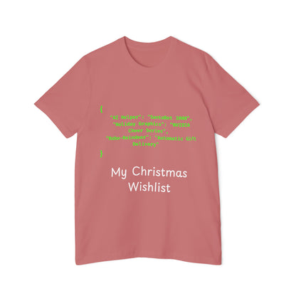 Tech Wishlist JSON T-Shirt | Funny Programmer Christmas Gift 2024 | Geek Holiday Humor | Usha Creations