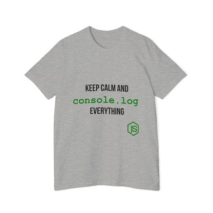 Keep Calm and Console.log Everything | JavaScript T-Shirt for Developers | Usha Creations