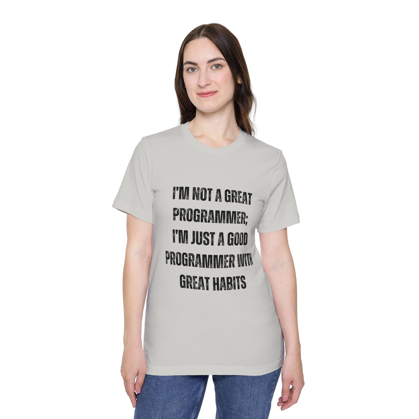 I’m Not a Great Programmer; I’m Just a Good Programmer with Great Habits | Developer T-Shirt | Inspirational Programmer Tee | Usha Creations