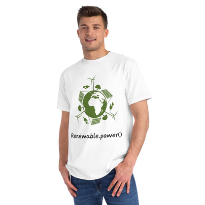 Renewable.power() Green Tech Tee | Eco Energy Coder Shirt | Usha Creations