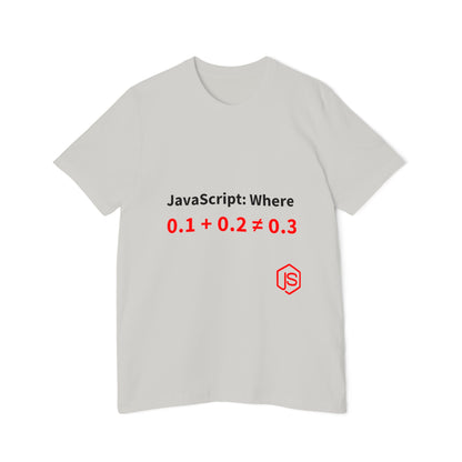 JavaScript: Where 0.1 + 0.2 ≠ 0.3 | Funny Coding T-Shirt for Developers | Usha Creations