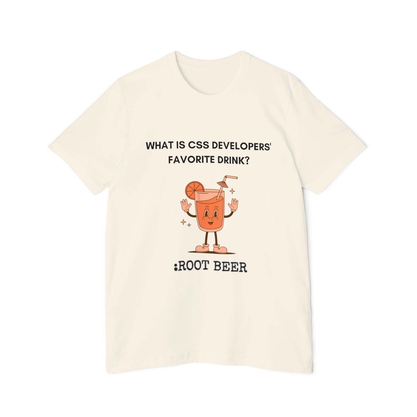 CSS Root Beer Web Developer Humor T Shirt | Front End Meme Tees | Usha Creations