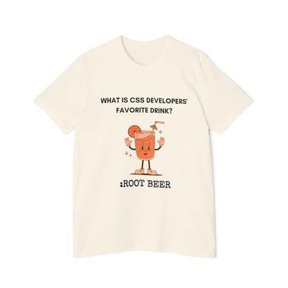 CSS Root Beer Web Developer Humor T Shirt | Front End Meme Tees | Usha Creations