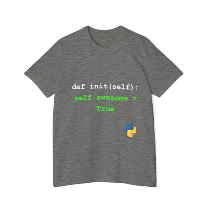 def init(self): self.awesome = True | Funny Python Coding T-Shirt | Usha Creations