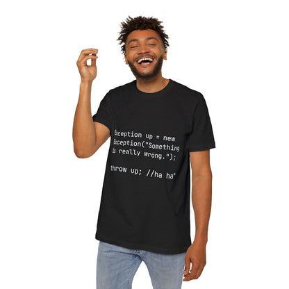 Throw Up Exception T-Shirt | Java Programming Pun | Error Handling Humor | Usha Creations