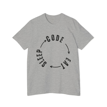 Code Eat Sleep Repeat T-Shirt - Circular Loop Design for Programmers