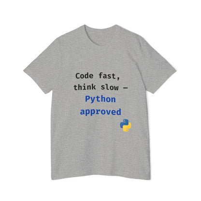 Code Fast, Think Slow — Python Approved | Funny Python Programming T-Shirt | Usha Creations