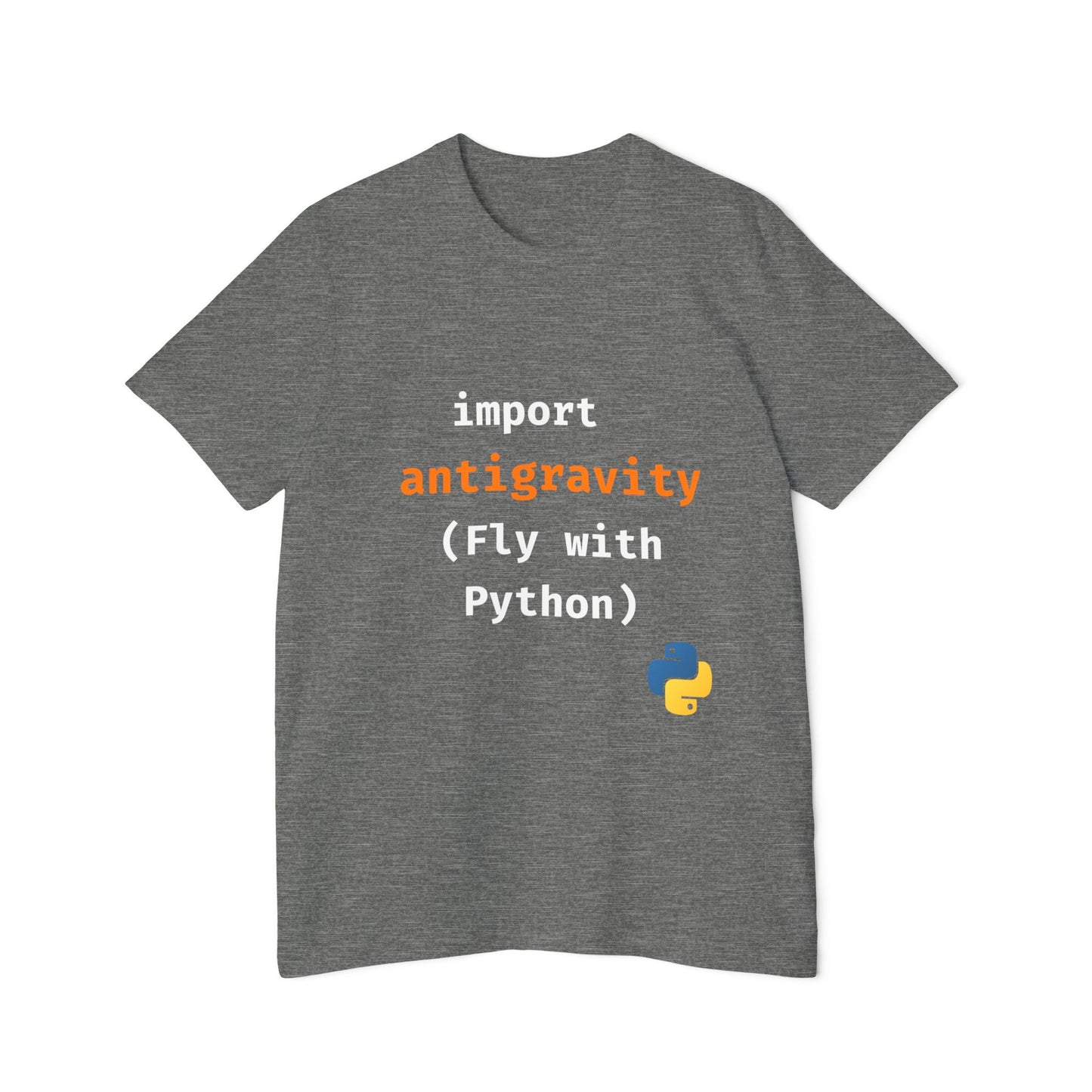 import antigravity (Fly with Python) | Funny Python Developer T-Shirt | Usha Creations