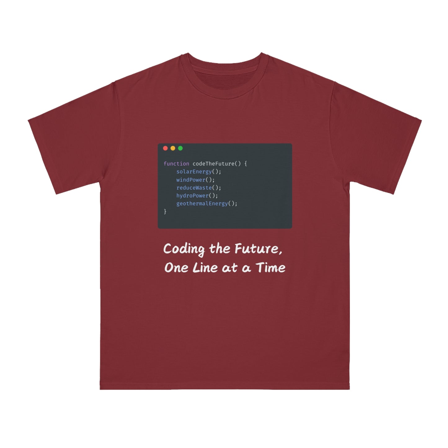 Code the Future Eco Dev Tee | Green Energy Coder Shirt | Usha Creations