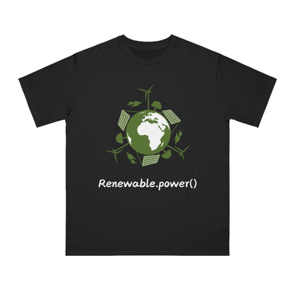 Renewable.power() Green Tech Tee | Eco Energy Coder Shirt | Usha Creations