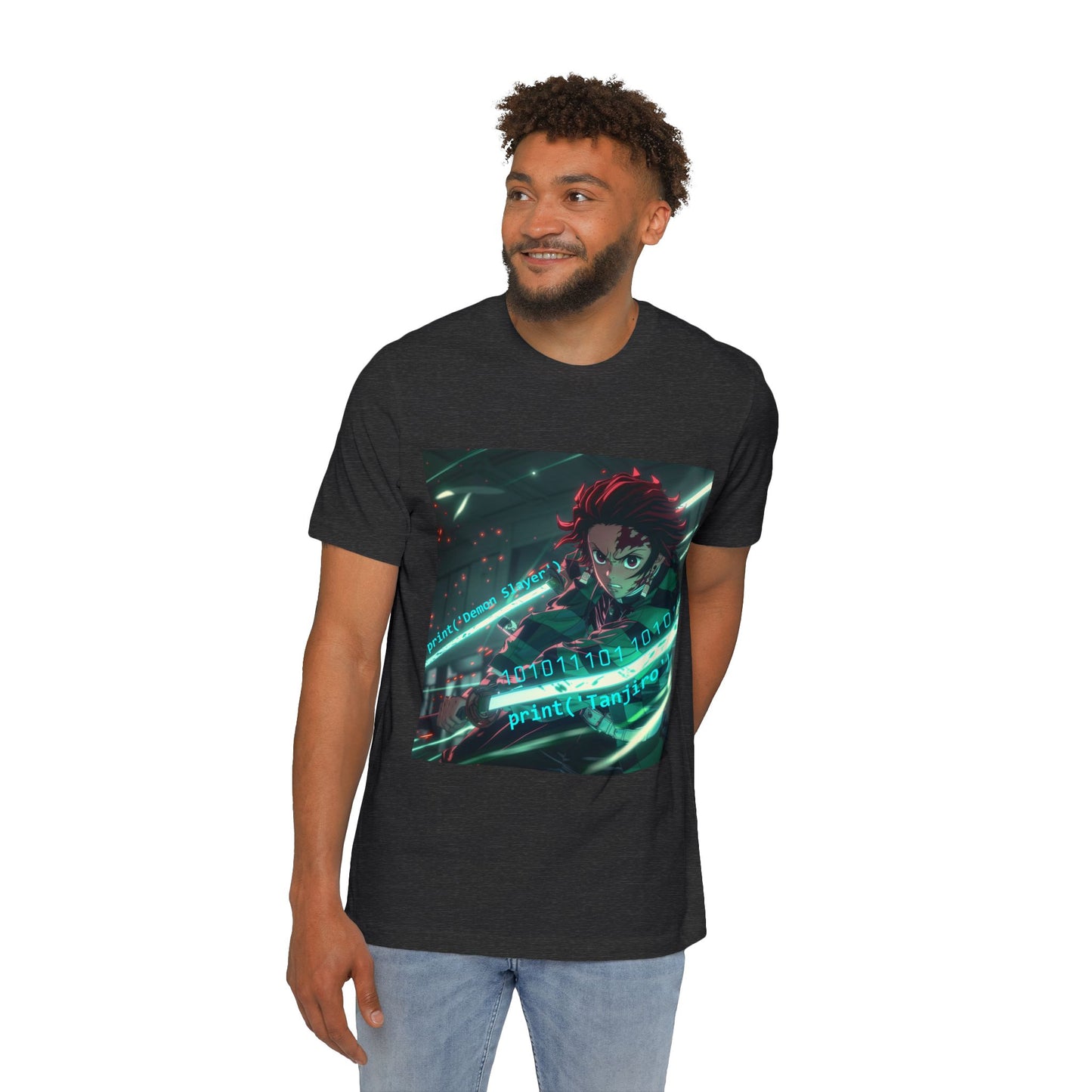 Tanjiro’s Cyber Sword Tee – Digital Demon Slayer Edition